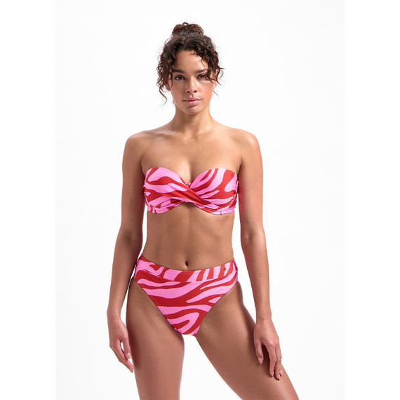 Beachlife Pink Zebra Bandeau Bikinitop