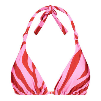 Pink Zebra Triangle Bikinitop