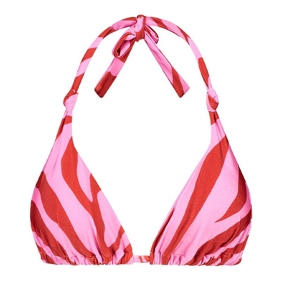 Pink Zebra Triangle Bikinitop