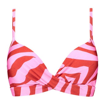 Pink Zebra Twist Bikinitop