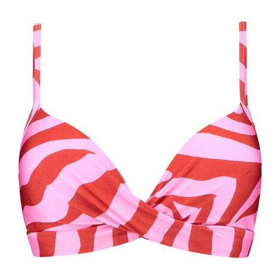 Beachlife Pink Zebra Twist Bikinitop