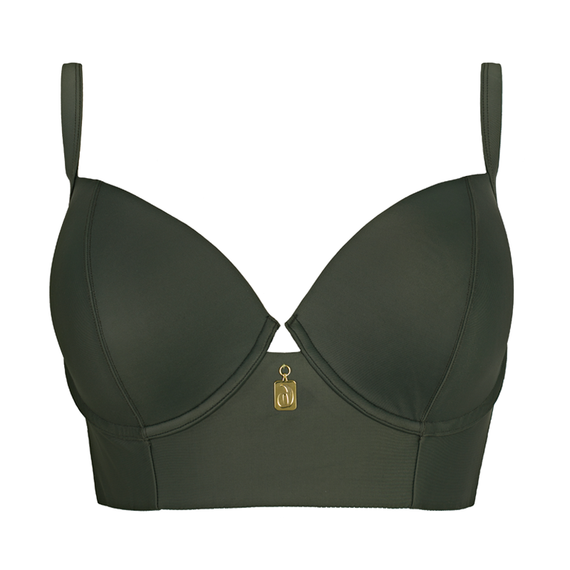 Annadiva Swim Plain Longline Bikinitop Olive