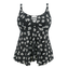 Elomi Bademode Plain Sailing Tankini Oberteil ohe Bügel Black Daisy