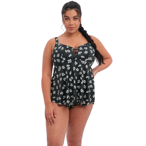 Elomi Bademode Plain Sailing Tankini Oberteil ohe Bügel Black Daisy