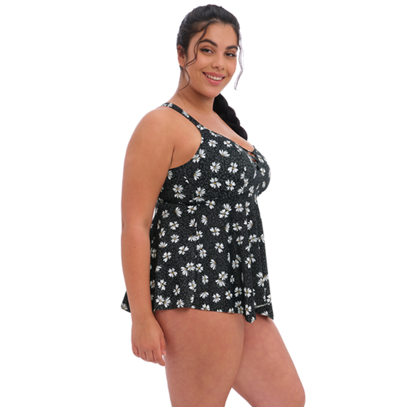 Elomi Bademode Plain Sailing Tankini Oberteil ohe Bügel Black Daisy