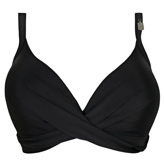 Annadiva Swim Plain Twist Bikinitop Black