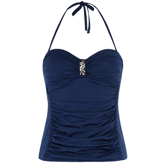 Platinum Essentials Neckholder Tankini-Oberteil mit Plisse-Optik