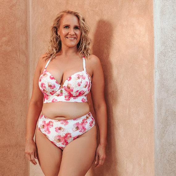 Annadiva Swim Poppies Longline Bikinitop Golden Flower