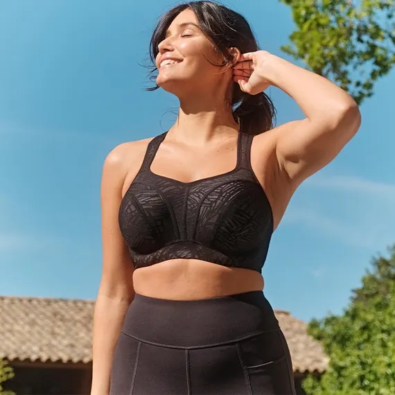 Panache Sport Power Voorgevormde Sport BH Black Chalk