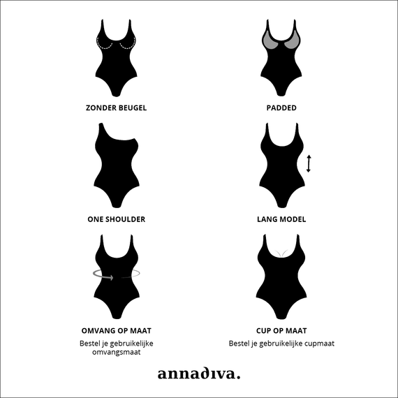 Annadiva Swim Sparkling Black One Shoulder Badpak Black
