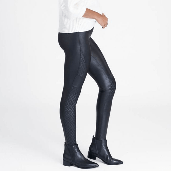 Faux Leather Quilted Legging
