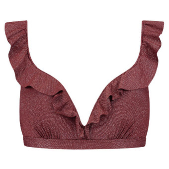 Raisin Glitter Plunge Bikinitop