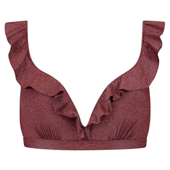 Raisin Glitter Plunge Bikinitop