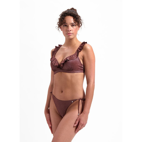 Beachlife Raisin Glitter Plunge Bikinitop