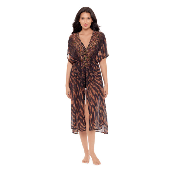 Miraclesuit Raya De Safari Kimono Black Brown
