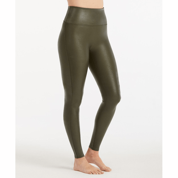 Spanx Ready-to-Wow Faux Leather Corrigerende Legging Rich Olive
