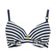 Annadiva Swim Navy Stripes Voorgevormde Balconette Bikinitop Blue