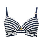 Navy Stripes Vorgeformtes Balconette Bikini Oberteil