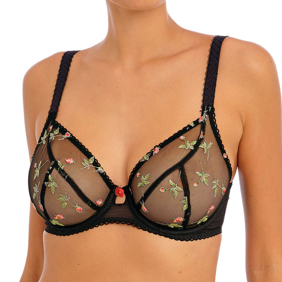 Freya Rose Blossom Plunge BH Black