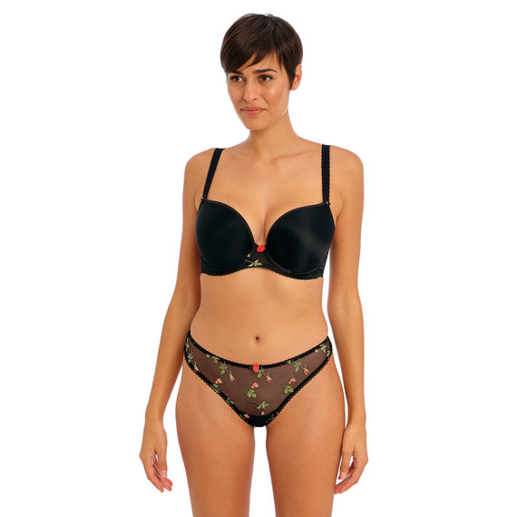 Freya Rose Blossom Brazilian String Black