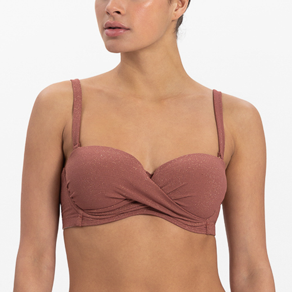Beachlife Rouge Shimmer Bandeau Bikinitop