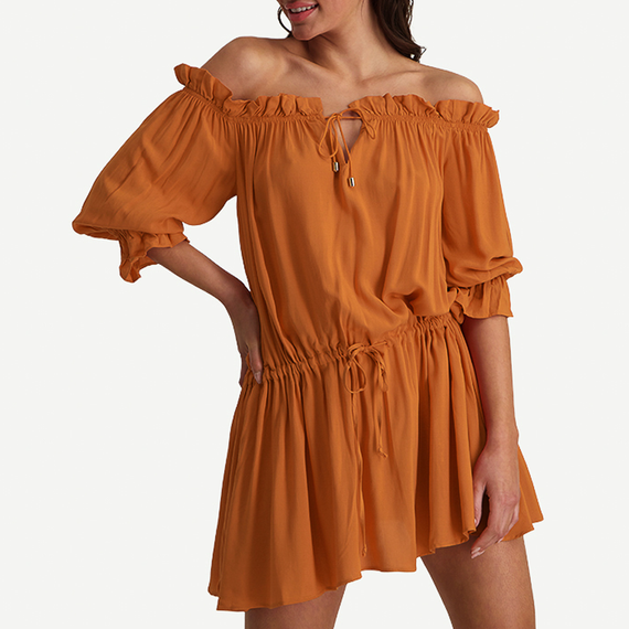 Rust Off-shoulder Tuniek