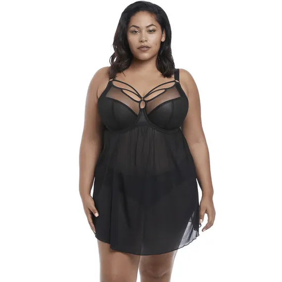 Elomi Sachi Babydoll Jurkje Black