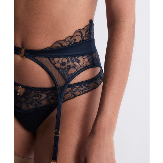 Aubade Satin Memories Jarretels Deep Sea