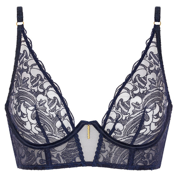 Aubade Satin Memories Longline BH Deep Sea