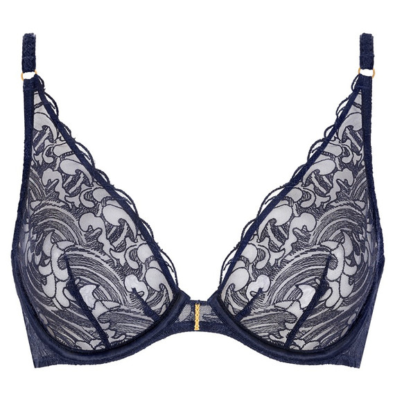 Aubade Satin Memories Plunge BH Deep Sea