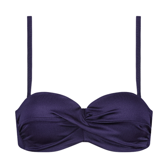 Satin Navy Bandeau Bikinitop