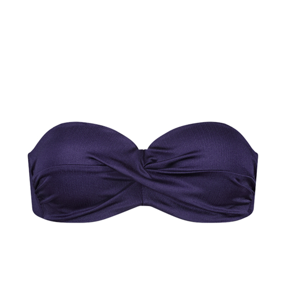 Cyell Badmode Satin Navy Bandeau Bikinitop