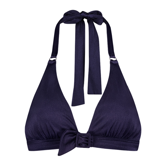 Cyell Badmode Satin Navy Triangle Bikinitop