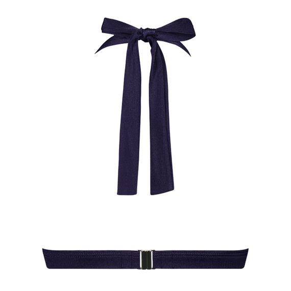 Cyell Badmode Satin Navy Triangle Bikinitop