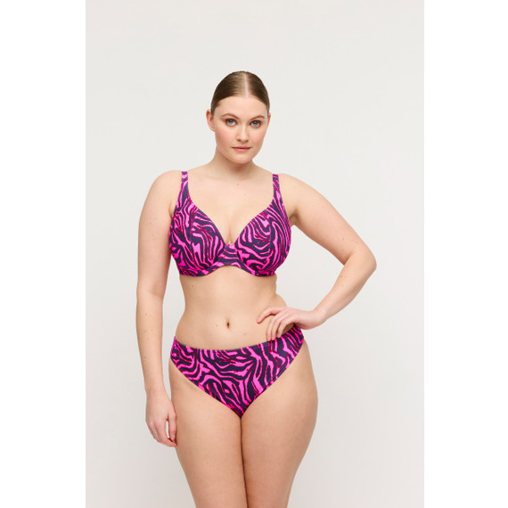 Primadonna Swim Malabo Brazilian Bikini Hose Hot Pink Zebra