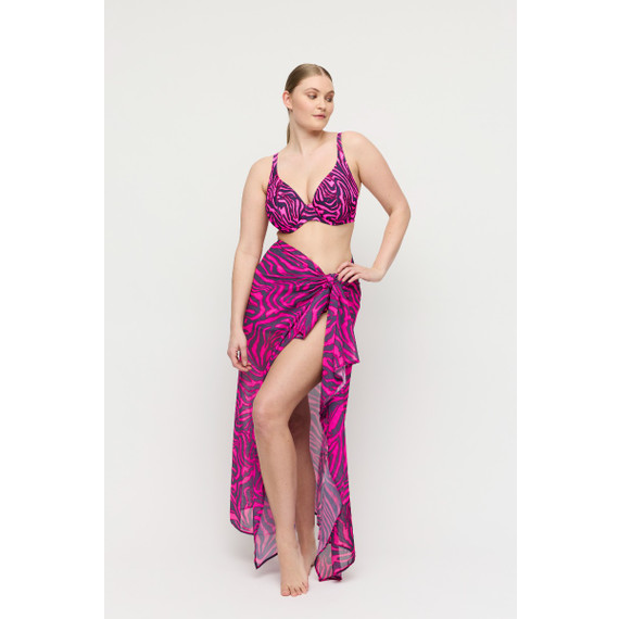 Primadonna Swim Malabo Pareo Hot Pink Zebra