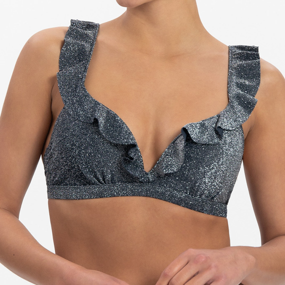 Beachlife Sea Glitter Ruffle Bikinitop