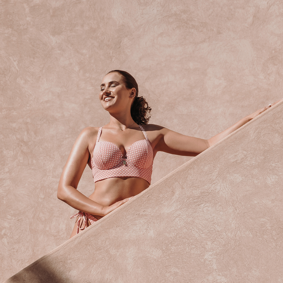 Annadiva Swim Seventies Longline Bikinitop Blush