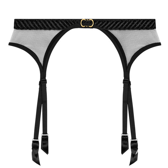 Aubade Sheer Emotion Jarretels Black