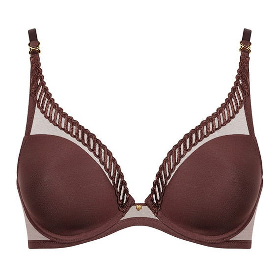 Aubade Sheer Emotion Plunge BH Sepia