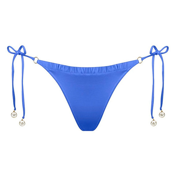Watercult Shimmering Solids Niedrige Bikini Hose mit Seitlichen Bändern Spring Water
