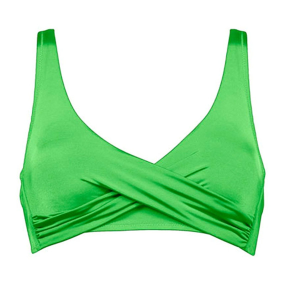 Watercult Shimmering Solids Twist Bikinitop Green Flash