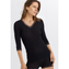 Hanro Woolen Lace 3/4 mouw Shirt Black