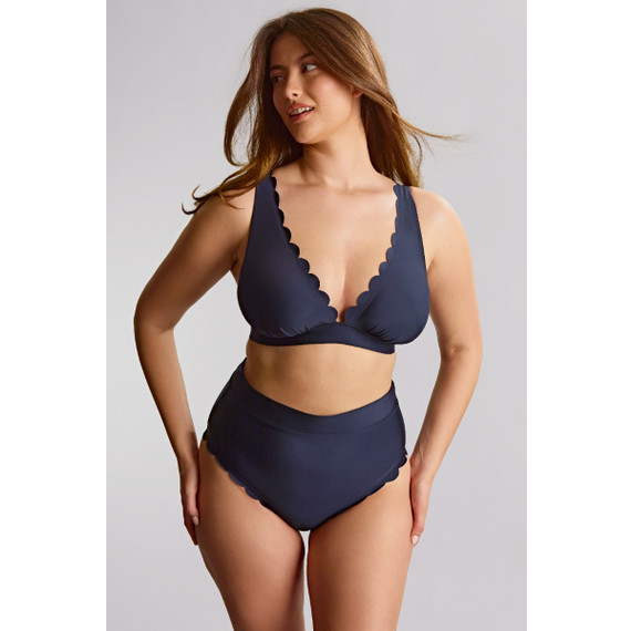 Panache Swim Signature Scallop Hoog Bikinibroekje Ink Blue