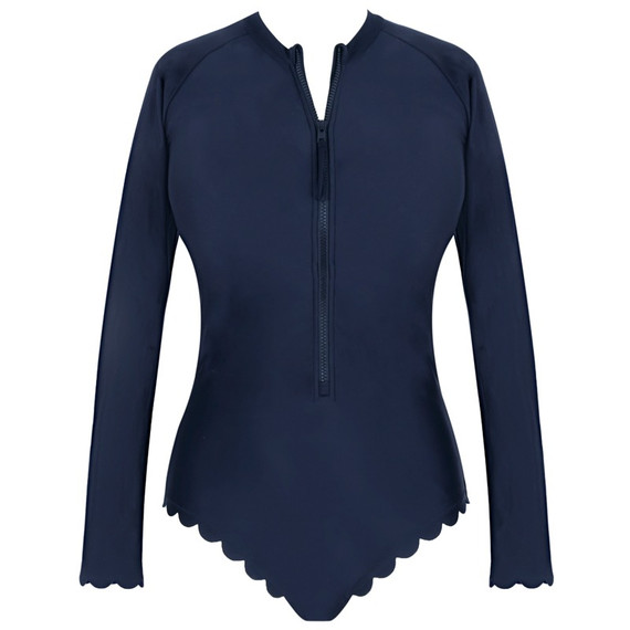 Panache Swim Signature Scallop Longsleeve Badpak Ink Blue