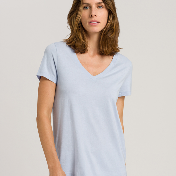 Hanro Sleep & Lounge Pyjama Shirt Cloud Blue