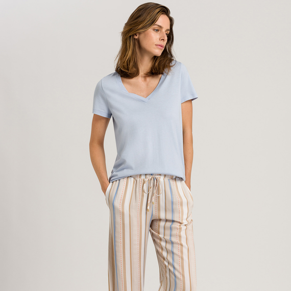 Hanro Sleep & Lounge Pyjama Shirt Cloud Blue