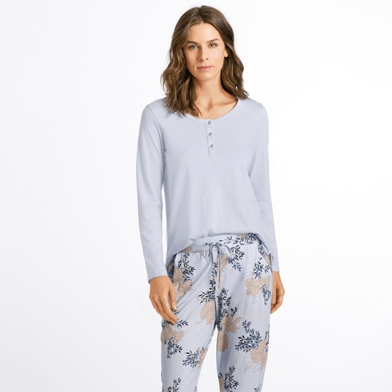 Hanro Sleep & Lounge Pyjamashirt Lavender Frost