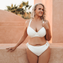 Annadiva Swim Smocky Hoog Strikbroekje Off White