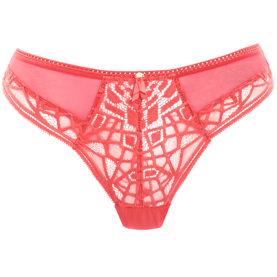 Freya Soiree Lace Brazilian String Coral